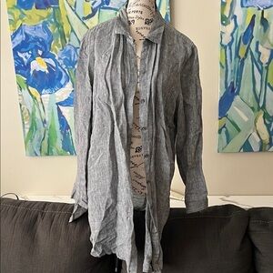 J. Jill Long-Sleeve Linen Button-Up Cardigan